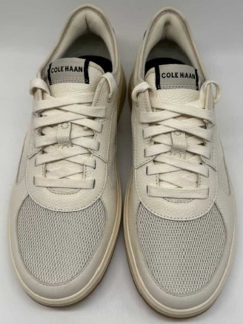 COLE HAAN LEATHER/MESH SNEAKER OFF WHITE US MEN SIZE 8.5M